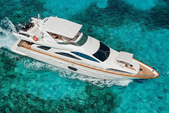 Azimut 80’ with Slide. Cancun- Visit Isla Mujeres