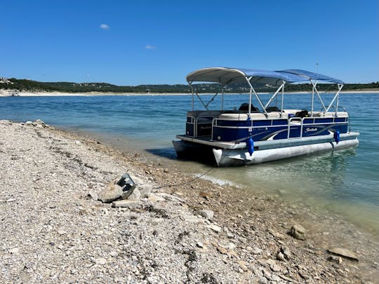 24’ Pontoon | Professional Sound System | Full Bimini Cover | Devil’s Cove