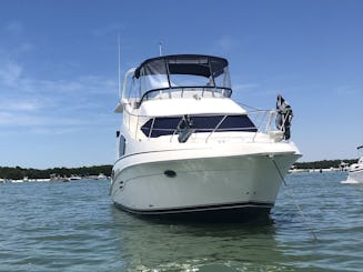 Playa, delfines, almuerzo y puestas de sol en el yate Silverton de 39 pies