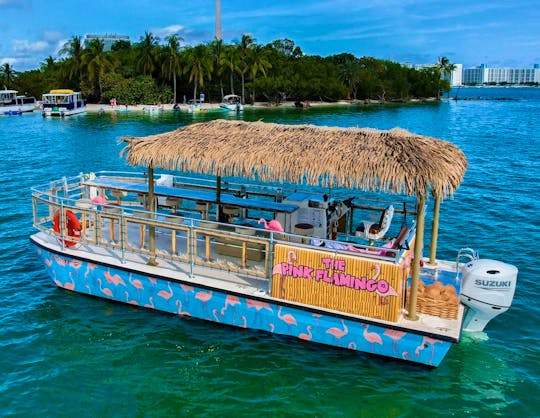 Pink Flamingo Tiki Boat - Up to 18 persons