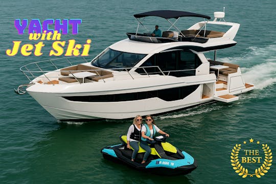 BONUS HOUR: Book a 50ft Luxury 3 story Yacht & Enjoy a Free Jet Ski Ride