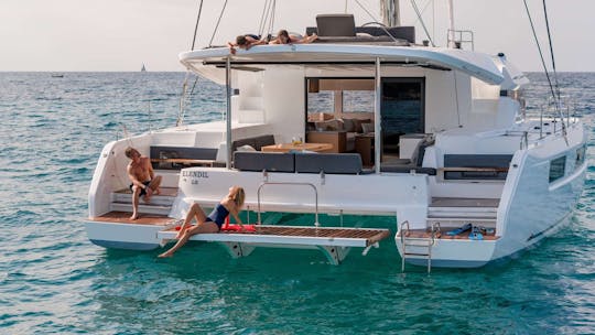 Spacious Lagoon 50 , ideal for cruising along Montenegrin coast.