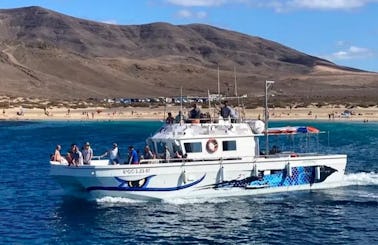 Puerto Calero Katfish cruises, a very spacius katamaran ready for you!