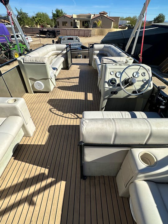 30ft Party Boat Pontoon for Rent in Peoria, Arizona with waterslide!
