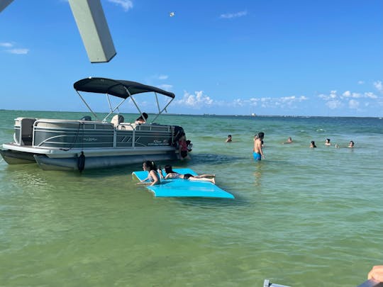 PONTON CLEARWATER DE 20 PIEDS POUR VISITER LES ÎLES, OBSERVER LES DAUPHINS ET FAIRE DES CROISIÈRES EN FAMILLE