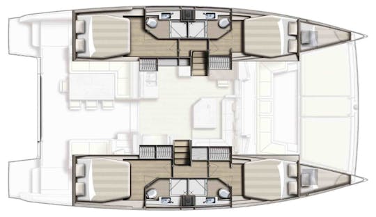 Catamarán de vela Bali 4.1 en Giardini Naxos, Sicilia