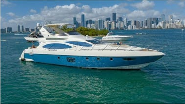 70ft Beautiful Azimut Yacht W/2 Jet Ski Included in Miami for up to 13 guests!