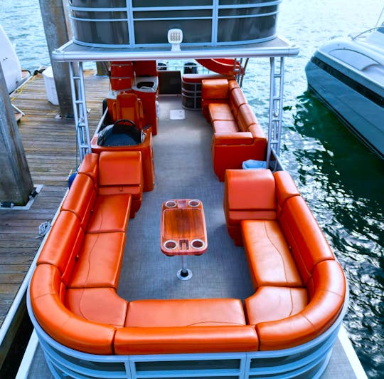 Double Decker Pontoon Boat With Slide- 33'