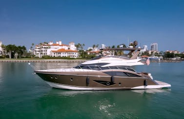 Marquis 500 Sport Bridge in Miami Beach Marina is indeed a magnificent yacht.