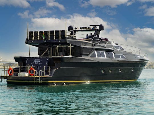 Explore Dubai with our 95ft Blackpearl Power Mega Yacht