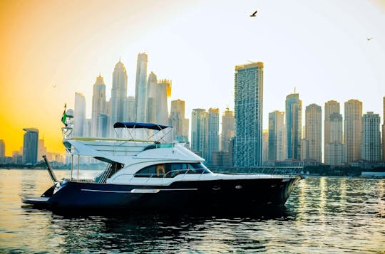 Luxury Azimuth 65ft Yacht Big Sun Deck for 20 Guest in Dubai Marina