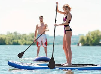 Stand Up Paddle Board W/ Floating Island Dock And Water Beerpong Game Included