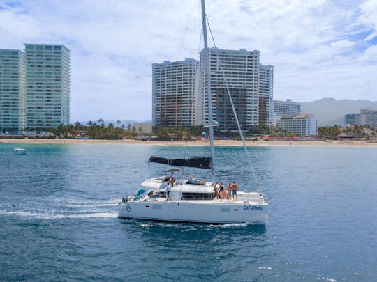 The perfect sailing 46ft Lagoon Catamaran for a party at the sea.