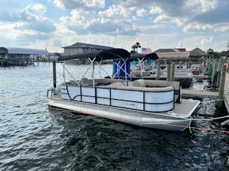 Enjoy Crab Island on A Bentley pontoon  90 hp late model boat 