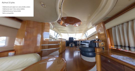 ¡DISFRUTE DE CARTAGENA en un yate de lujo AZIMUT de 55 pies!