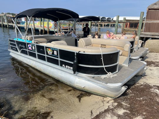 ¡Acogedor pontón Bentley para Crab Island! ¡Pide flotadores gratis!