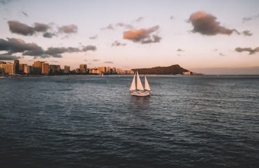 Vintage Sailing Yacht in Honolulu! Private Luxury Sail + Swim Tours