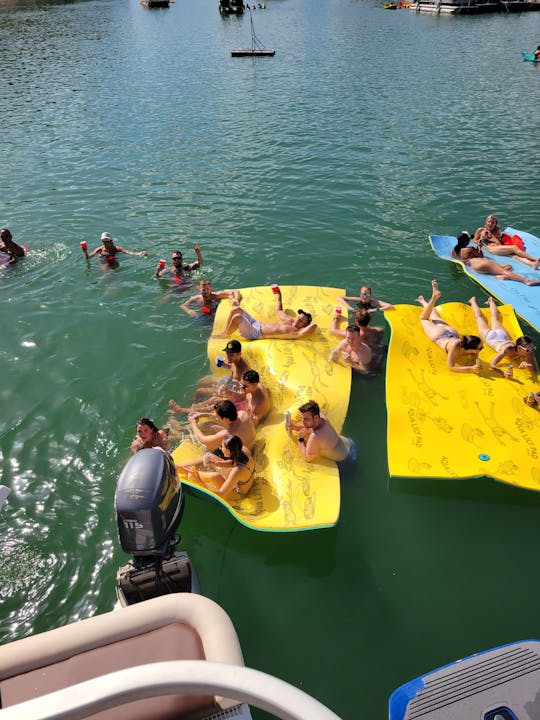 Lake Travis Thrills: Double-Decker Party Boat with Slide in Austin, TX