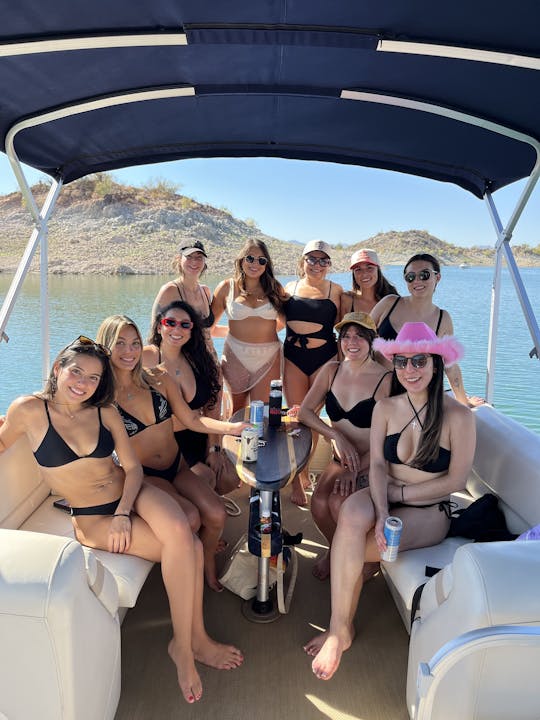 Private Boat Rental Aboard our 30ft. Pontoon with Captain on Lake Pleasant!