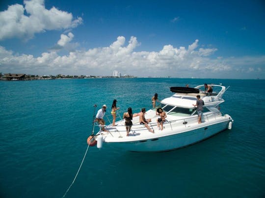 SEA RAY de 45 pies para un día en el mar en Cancún.
