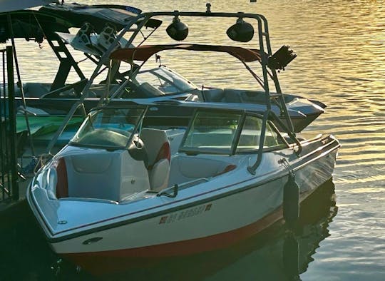 Fully fueled & waiting in the water at Lake Nacimiento! (Centurion Avalanche) 