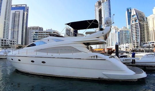 58 FT Yacht For Rental in Dubai Marina which Takes Maximum 22 People
