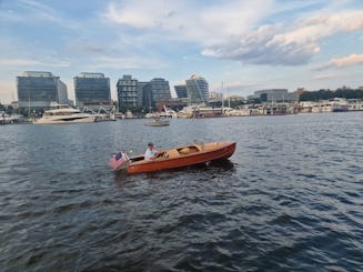 A Romantic Vintage 1954 Wooden Boat Escape in the Heart of Washington, D.C.