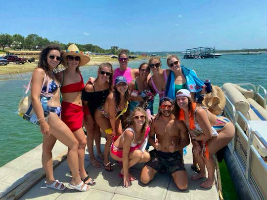 Lake Travis Thrills: Double-Decker Party Boat with Slide in Austin, TX
