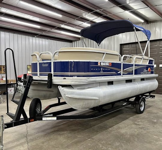 The Blue Pontoon Party Barge with Capt. Cletus