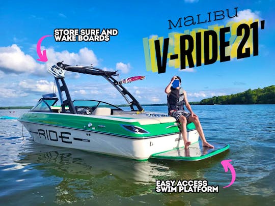 Malibu Wake Boat & Captain | Lake Minnetonka | Cruises, Surfing, & Swimming