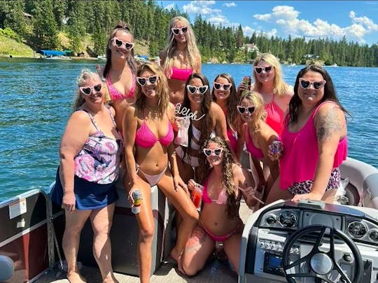 Coeur d'alene captained Lake Cruise And BBQ With 22ft South Bay Pontoon
