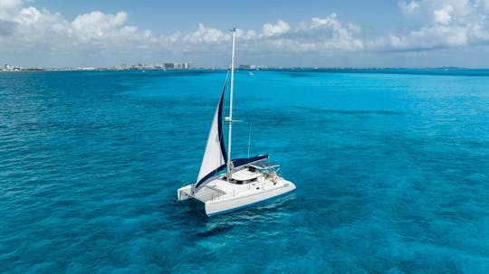 Sail Away in Style: Private 37ft Catamaran Charter in Cancún for up to 25 Guests