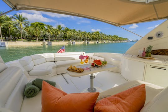 Yacht privé Sea Ray de 60 pieds ! Bénéficiez d'une heure gratuite du lundi au jeudi, 13 passagers maximum