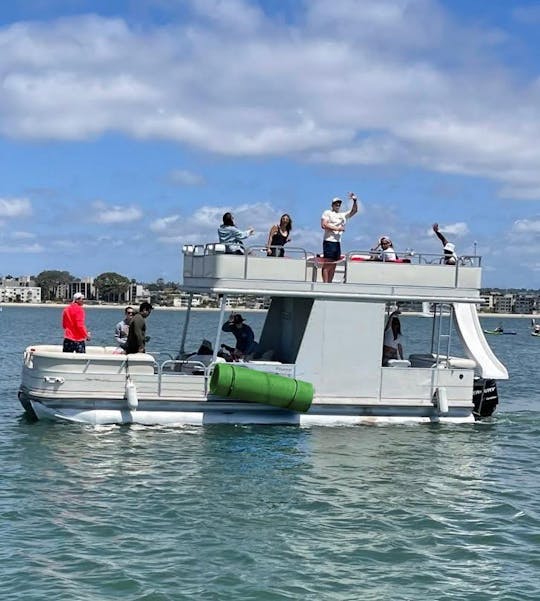 Double Decker Party Pontoon on Mission Bay - Captain/Bathroom/Slide/BYOB