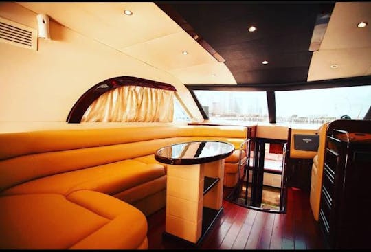 Luxury 65ft Yacht Capacity 30 Guest for events & parties in Dubai Marina Harbor