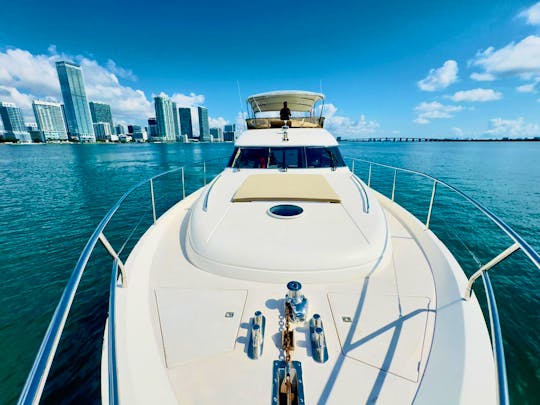 Enjoy Miami onboard the Viking Flybridge 65ft Yacht!!!