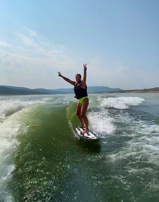 Enjoy Utah Summers on the best wave on the lake Nautique G25 Captained surf boat