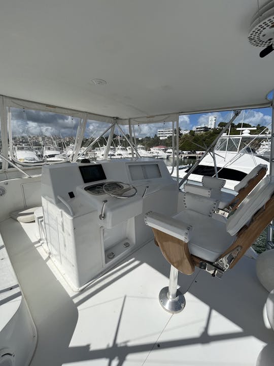 The perfect cover up is 'The Alibi' - Viking 47 Convertible Yacht