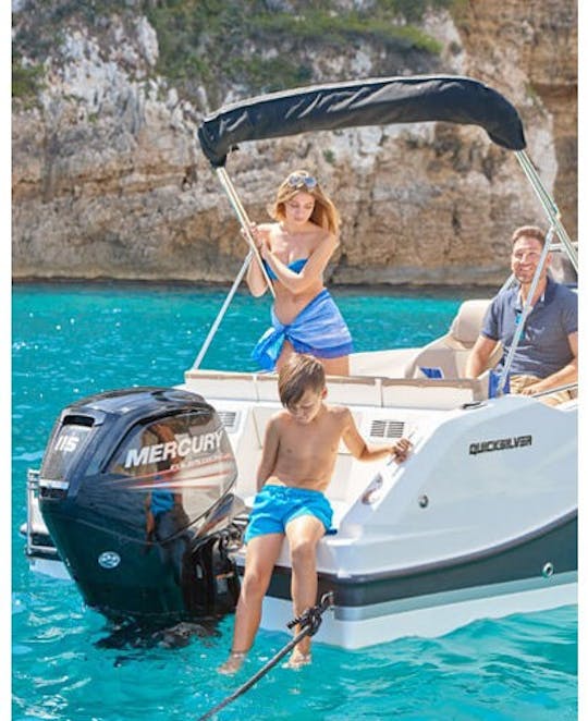 Quicksilver 555 open est actif chez Rock my boat à Rhodes