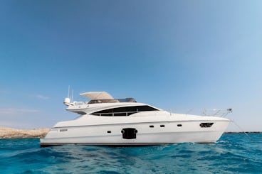 Luxury motor yacht Ferretti 592 in Ayia- Napa and Blue Lagoon