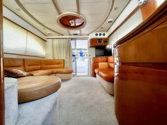 Astondoa 43 FlyBridge Yacht in St. Julian's fit up to 9 people