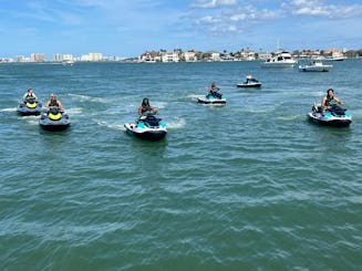 DOLPHIN TOUR CLEARWATER JETSKI 3 PASSAGERS HONEYMOON ISLAND BLUETOOTH FAST SKI