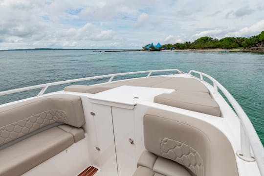 Alquile un barco privado de 41 pies para un día en la isla Islas del Rosario Cholon Baru