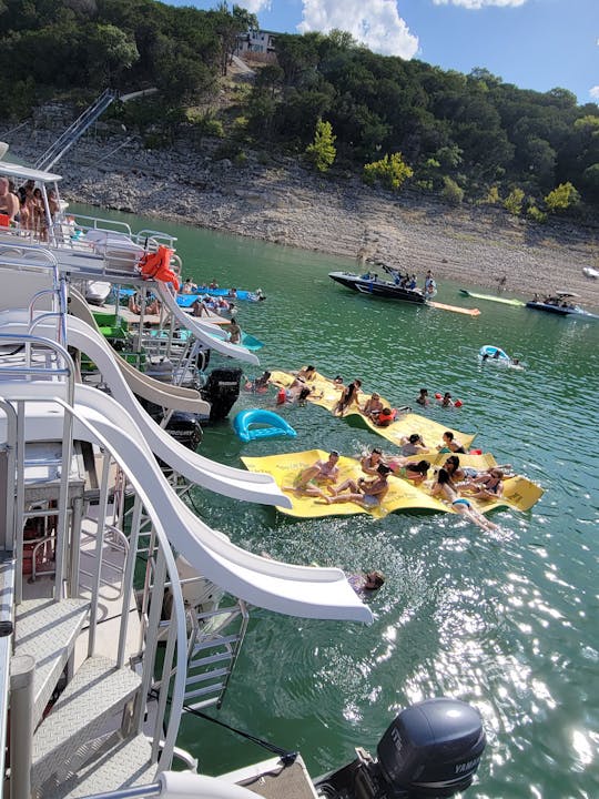 Slide into Fun: Double-Decker Party Boat on Lake Travis in Austin, TX