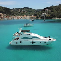 Iate a motor de luxo Majesty 66 para alugar na Grécia (Corfu)