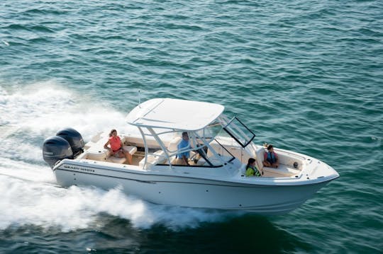 Captained 27 Classic Grady White Dayboat with Restroom, Floats, Beach Trip