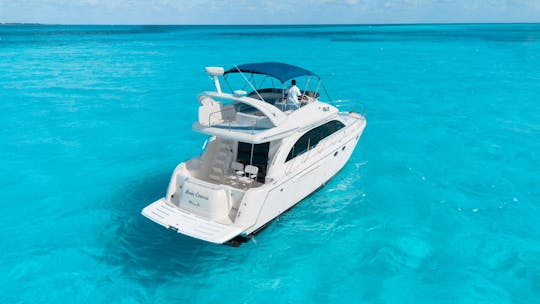 FUN 46 pés. Iate Meridian Flybridge em CANCÚN, 1 HORA DE JETSKI GRÁTIS