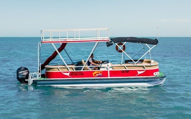 Pontoon Boat Holbox Charter com controle deslizante!