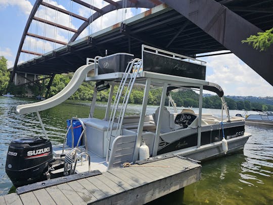 28' Double Decker Pontoon with Slide -Party Cove- Lake Austin 