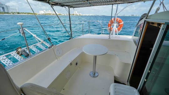 Sail Away in Style: Private 37ft Catamaran Charter in Cancún for up to 25 Guests